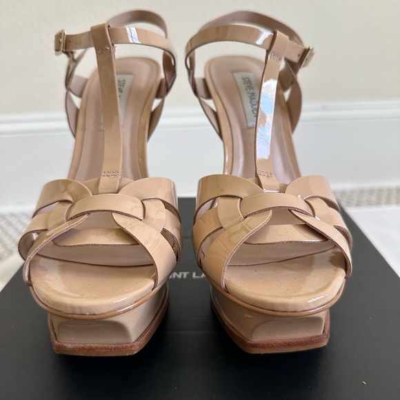 Steve Madden Patent Leather Platform Sandals Sz 38.5 - Picture 2 of 8